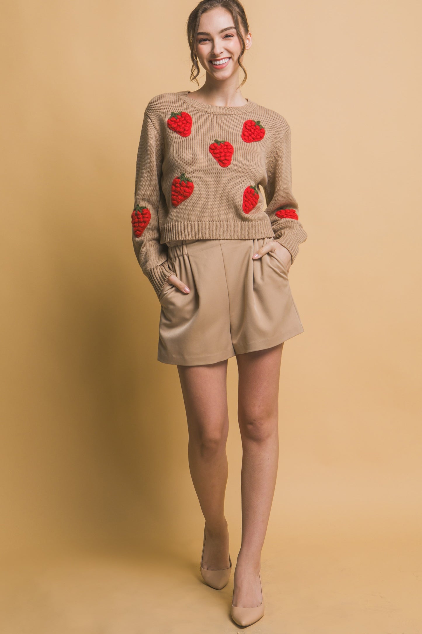 Strawberry Sweater in Khaki