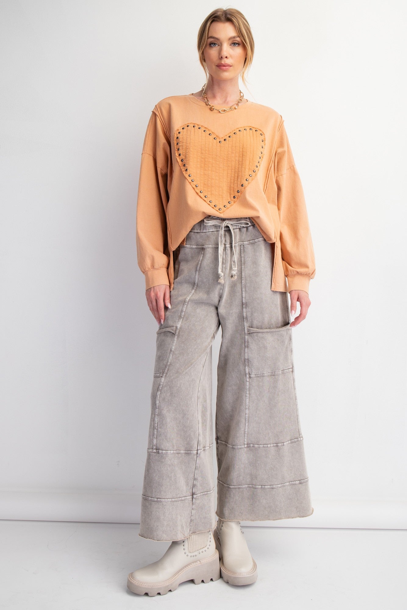 Feeling Good Palazzo Pants in Rolling Stone