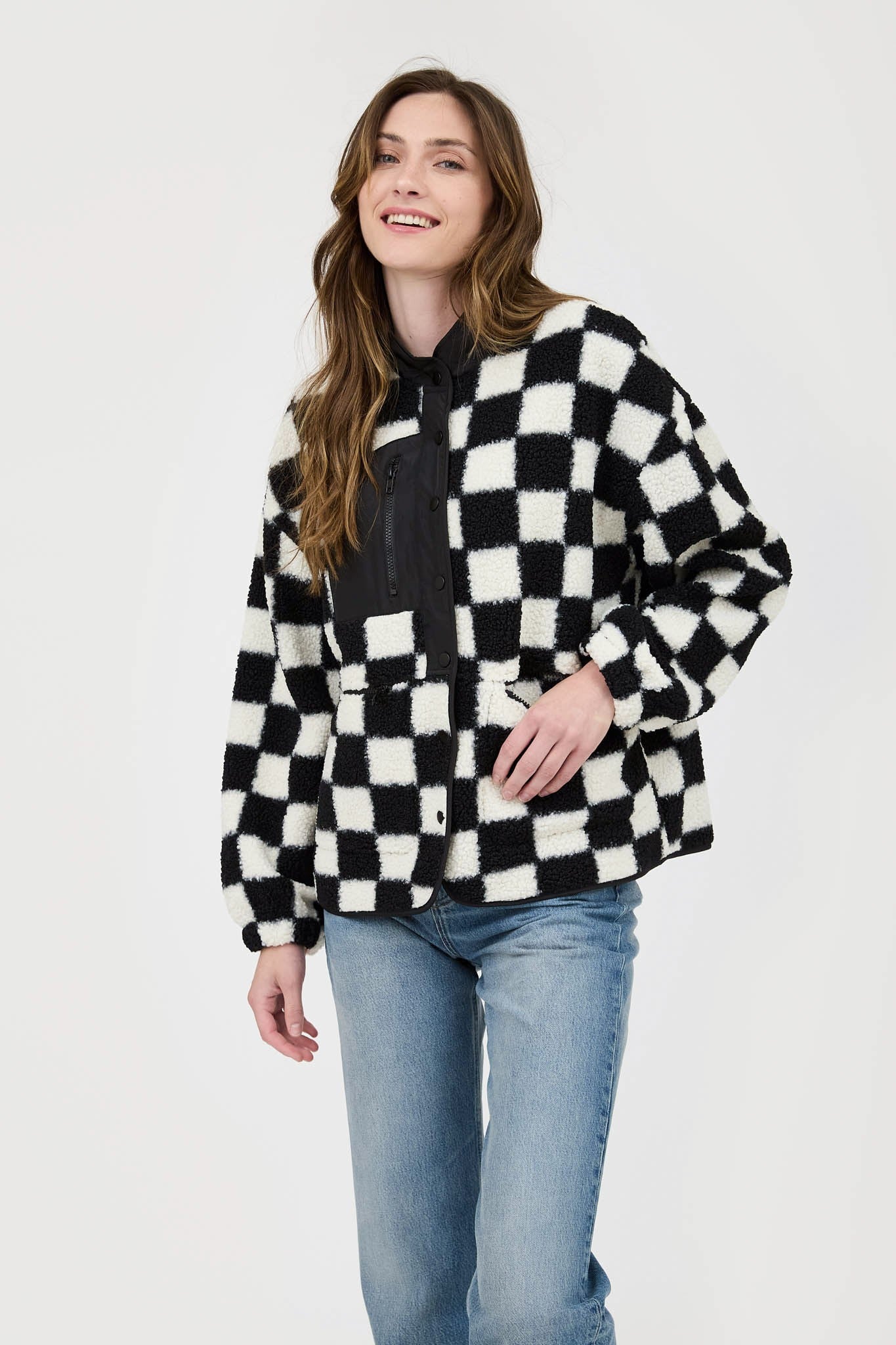 Chelsey Checkered Jacket in Black