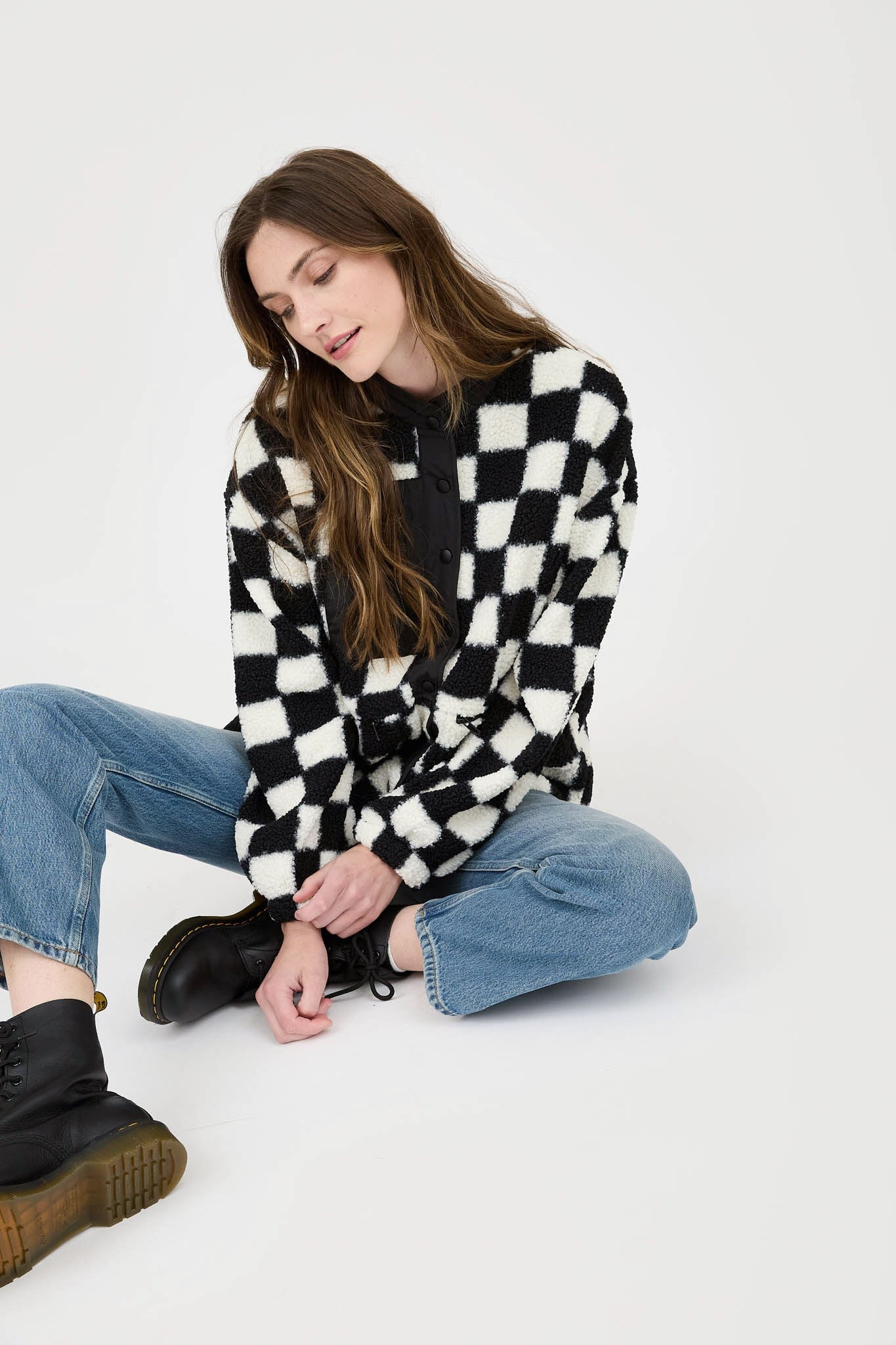 Chelsey Checkered Jacket in Black