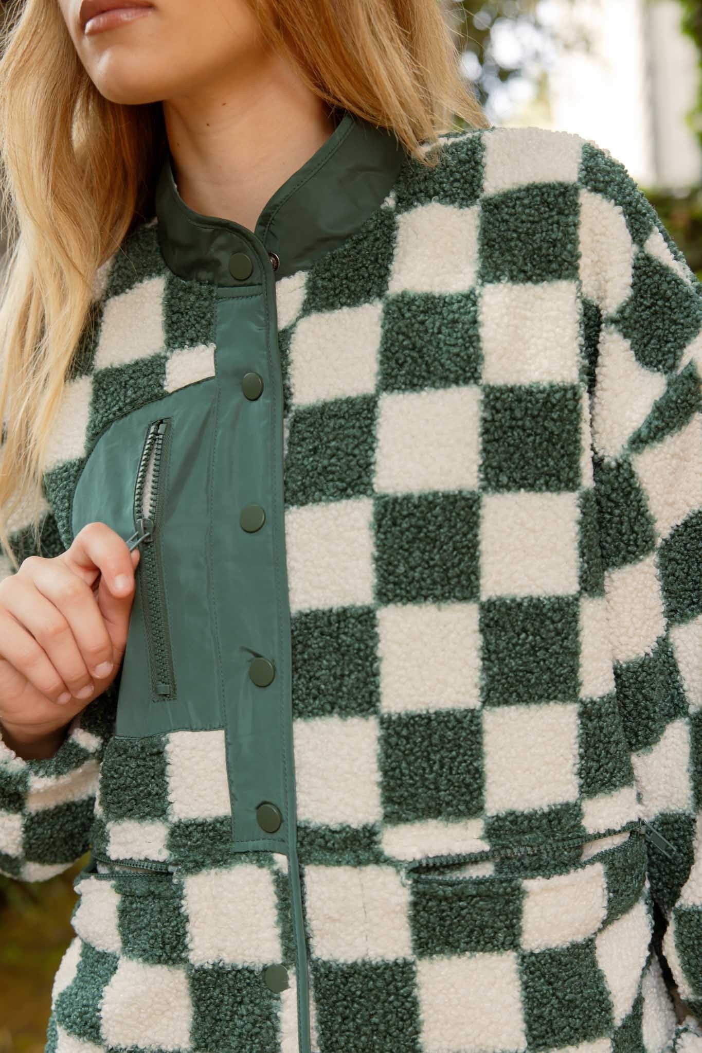 Chelsey Checkered Jacket in Green