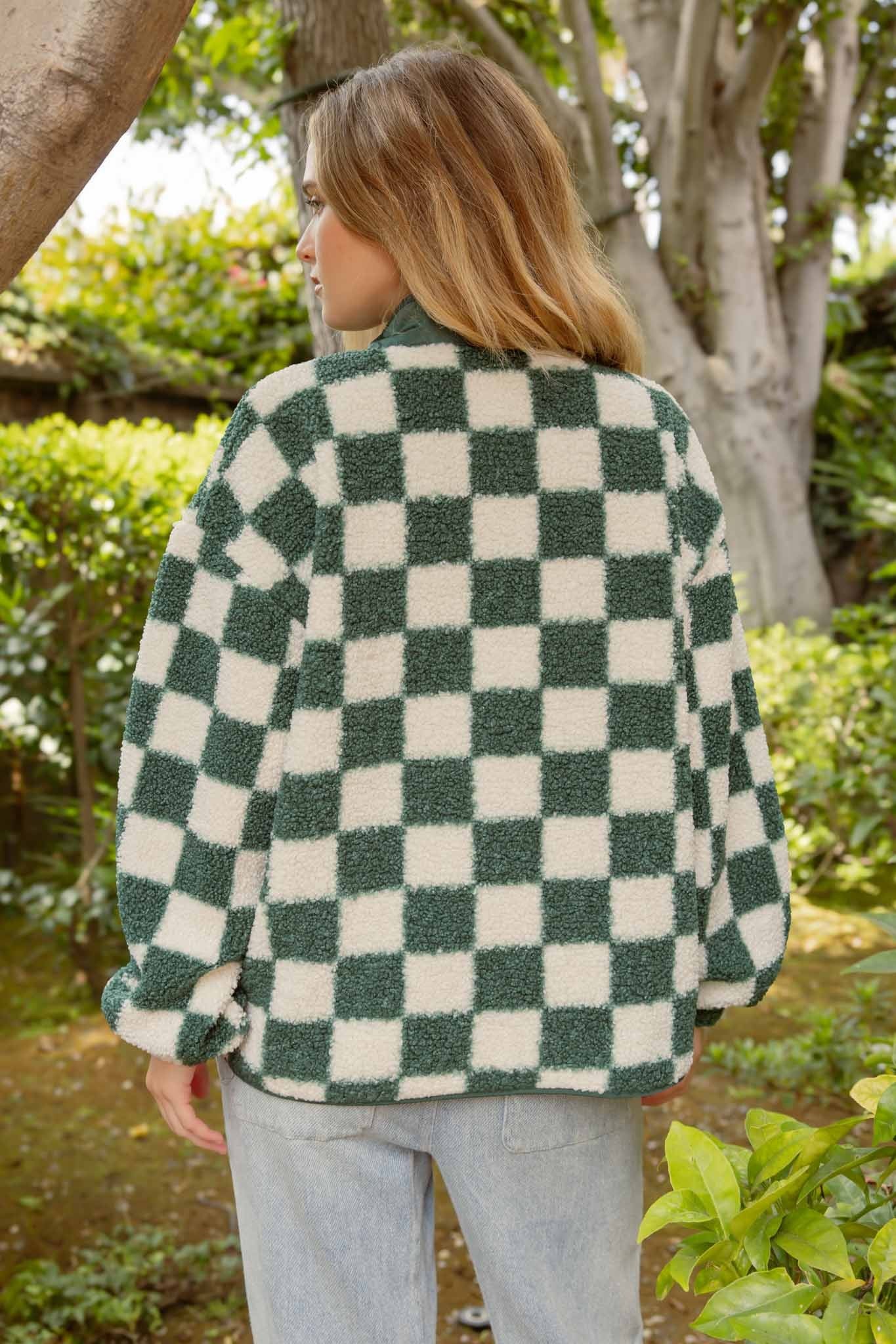 Chelsey Checkered Jacket in Green