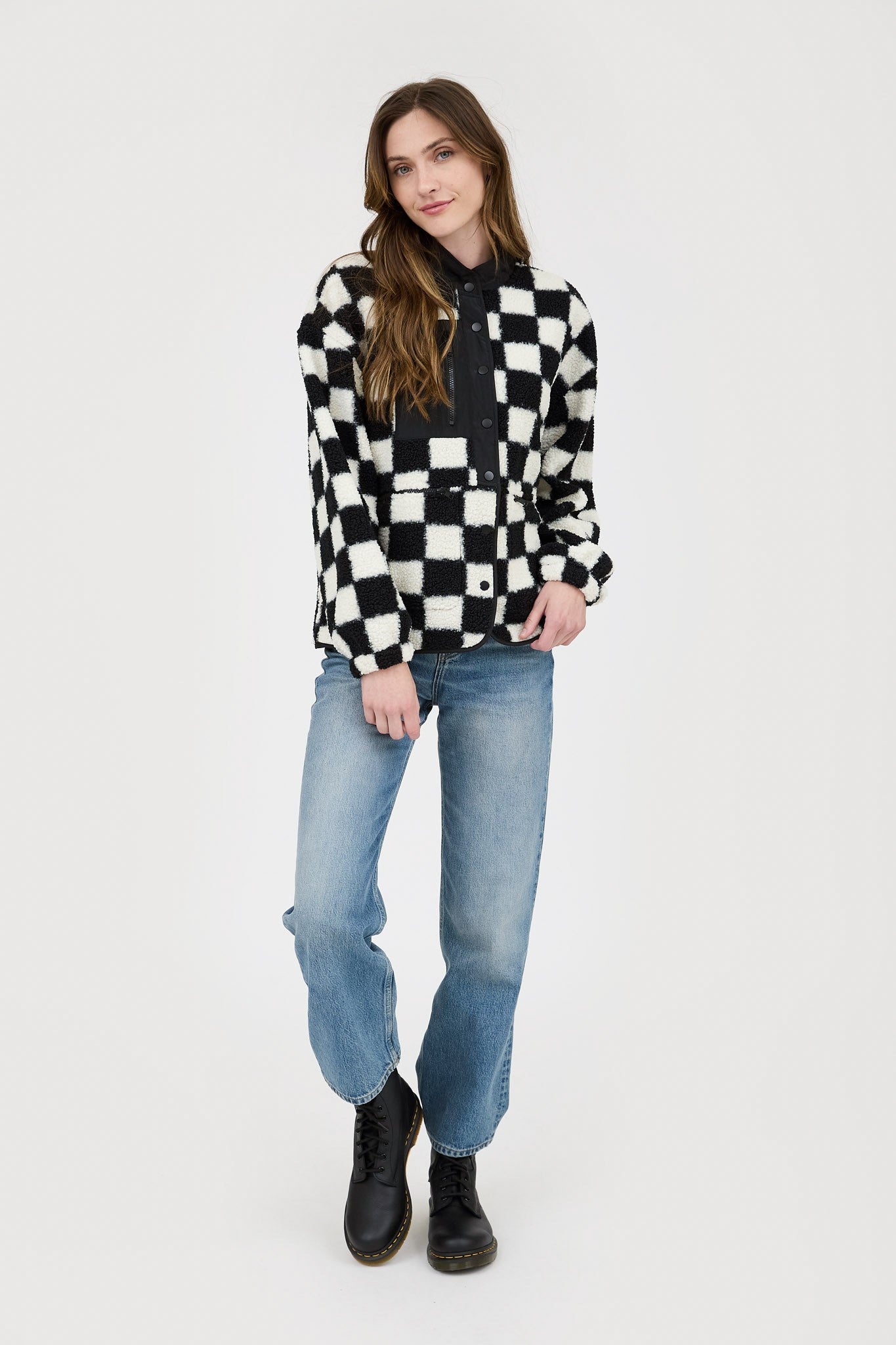 Chelsey Checkered Jacket in Black