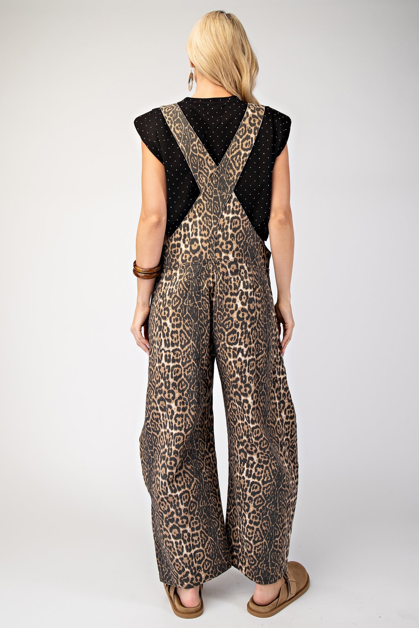 Leila Barrel Overalls in Leopard