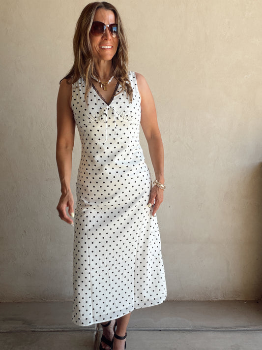 Percy Polka Dot Dress in Ivory