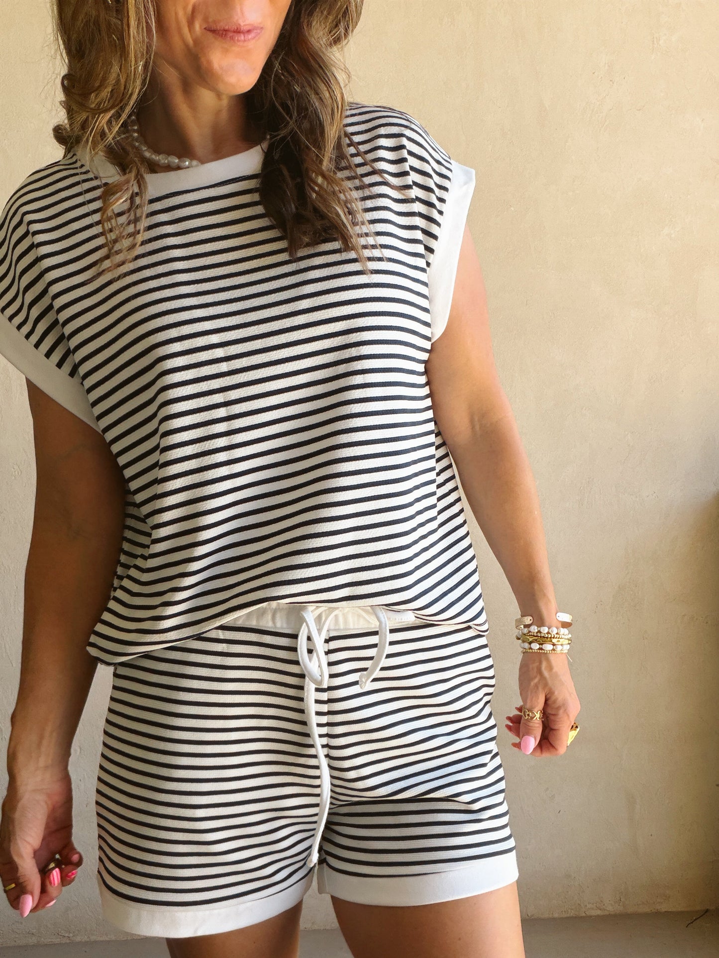 Gentry Striped Set in Navy