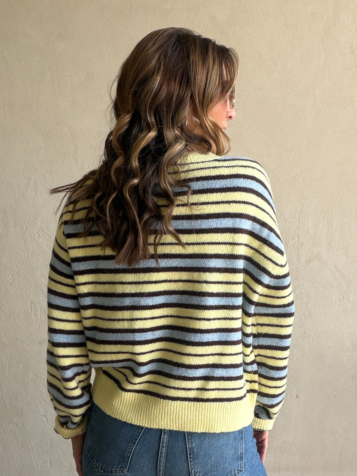 Beth Striped Sweater in Yellow
