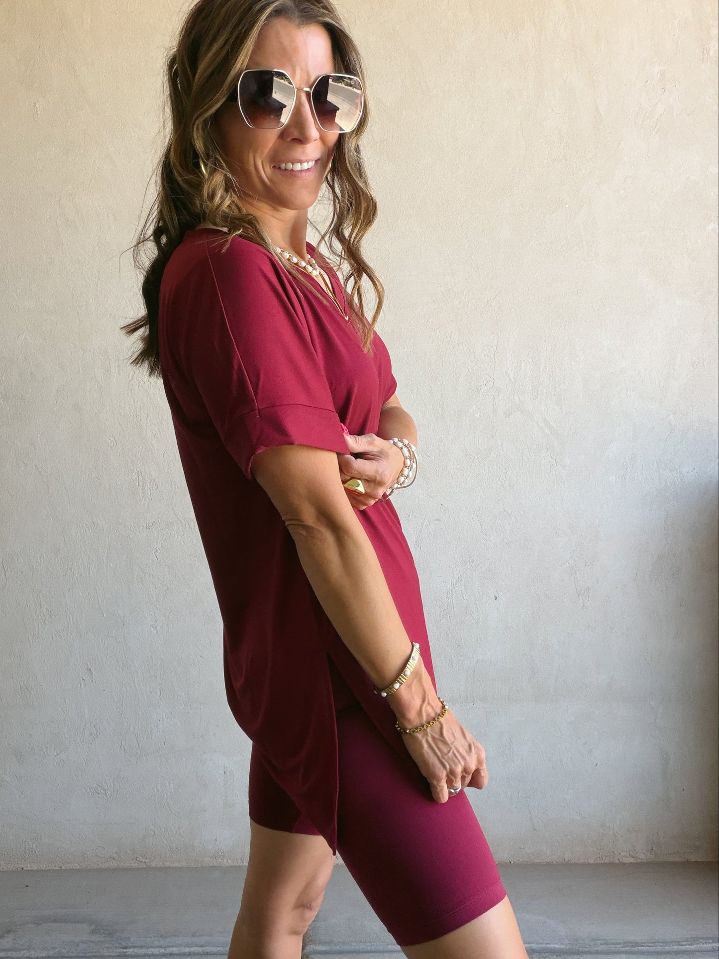 Jillian Heavenly Biker Set in Cabernet