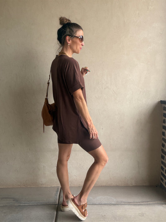 Jillian Heavenly Biker Set in Chocolate