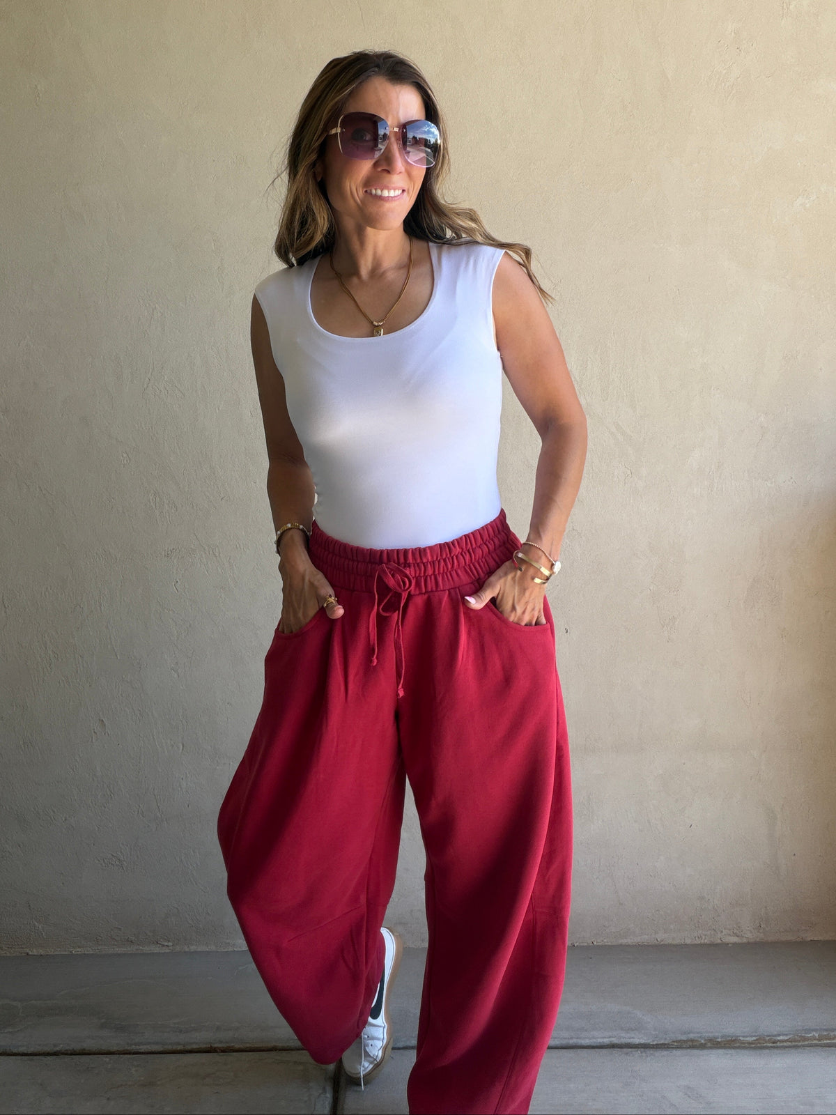 Talia Scoop Neck Tank in White