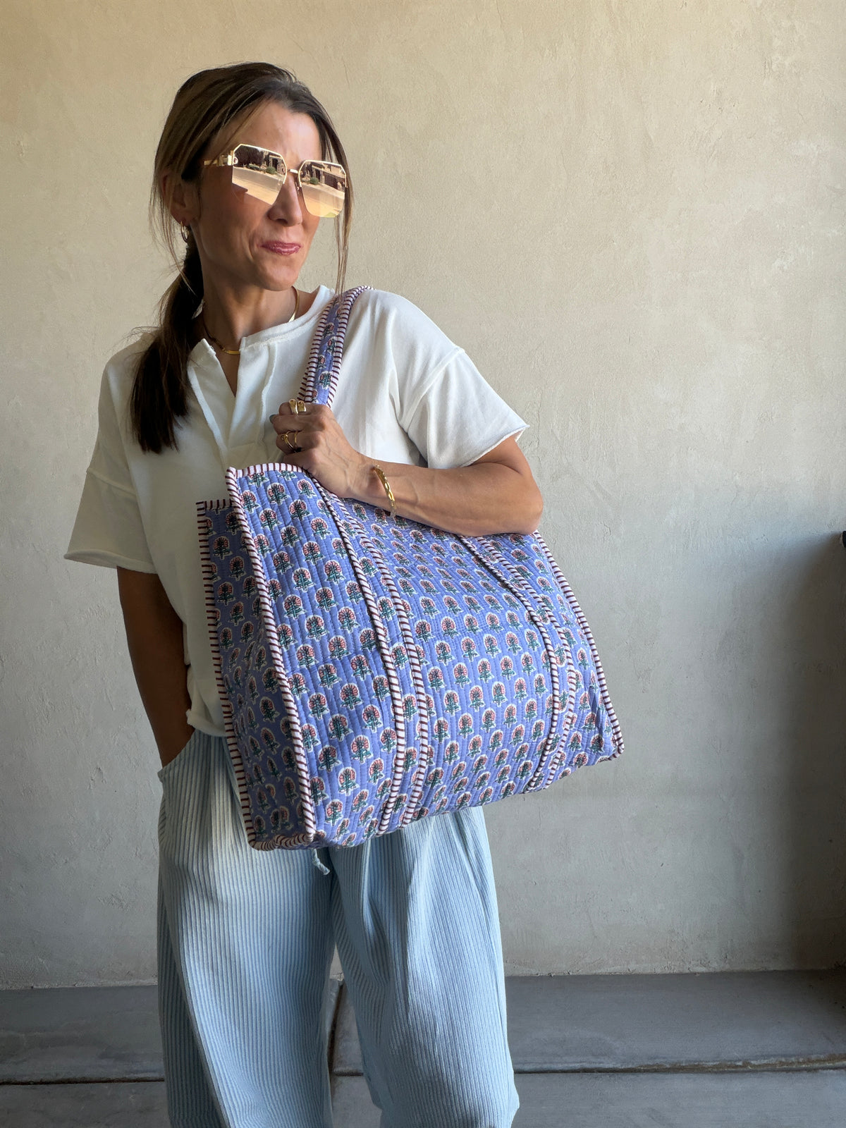 Mindee Quilted Bag – Periwinkle Floral PREORDER Ships end of October