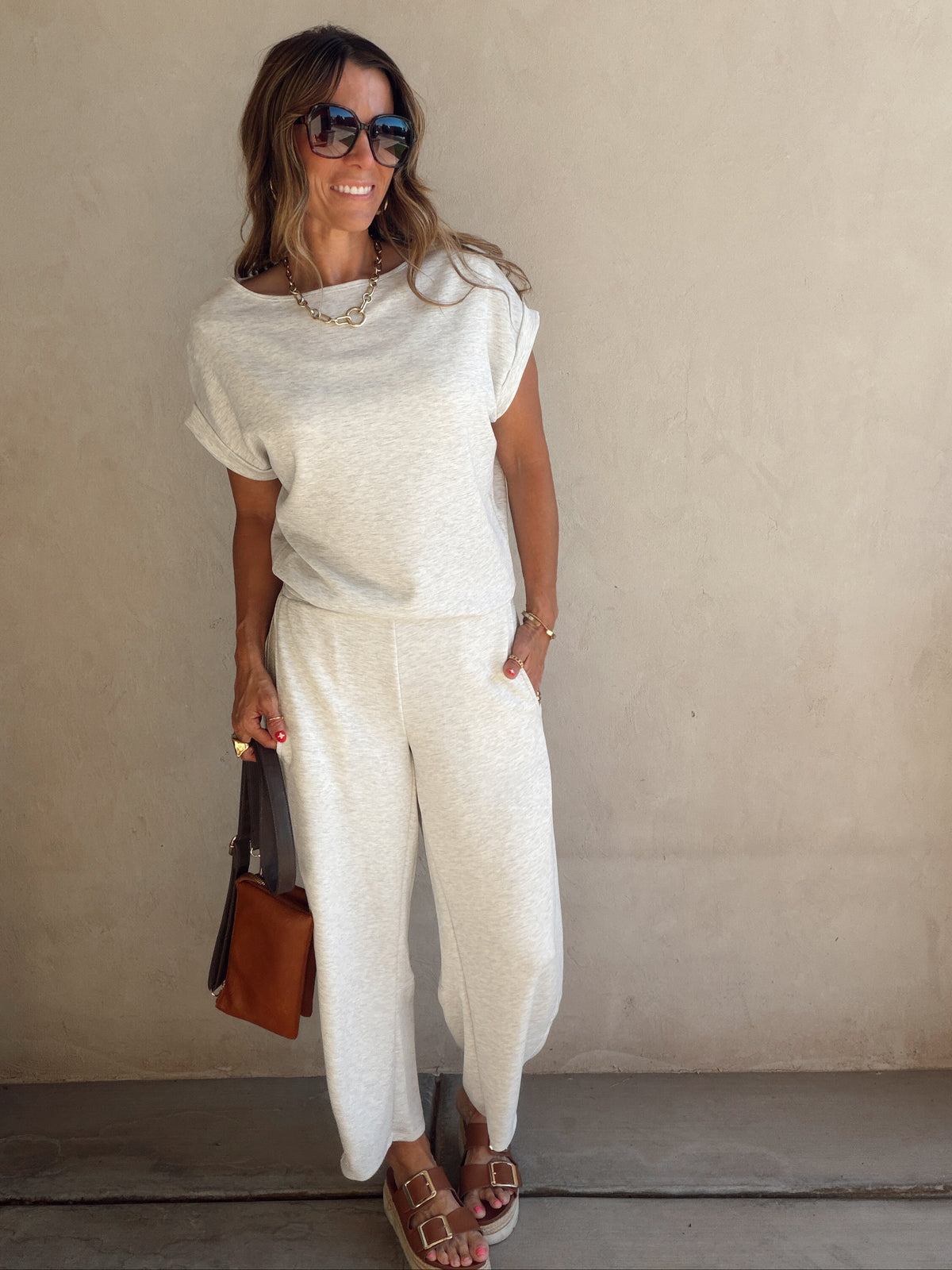 Keri Set in Light Heathered Gray