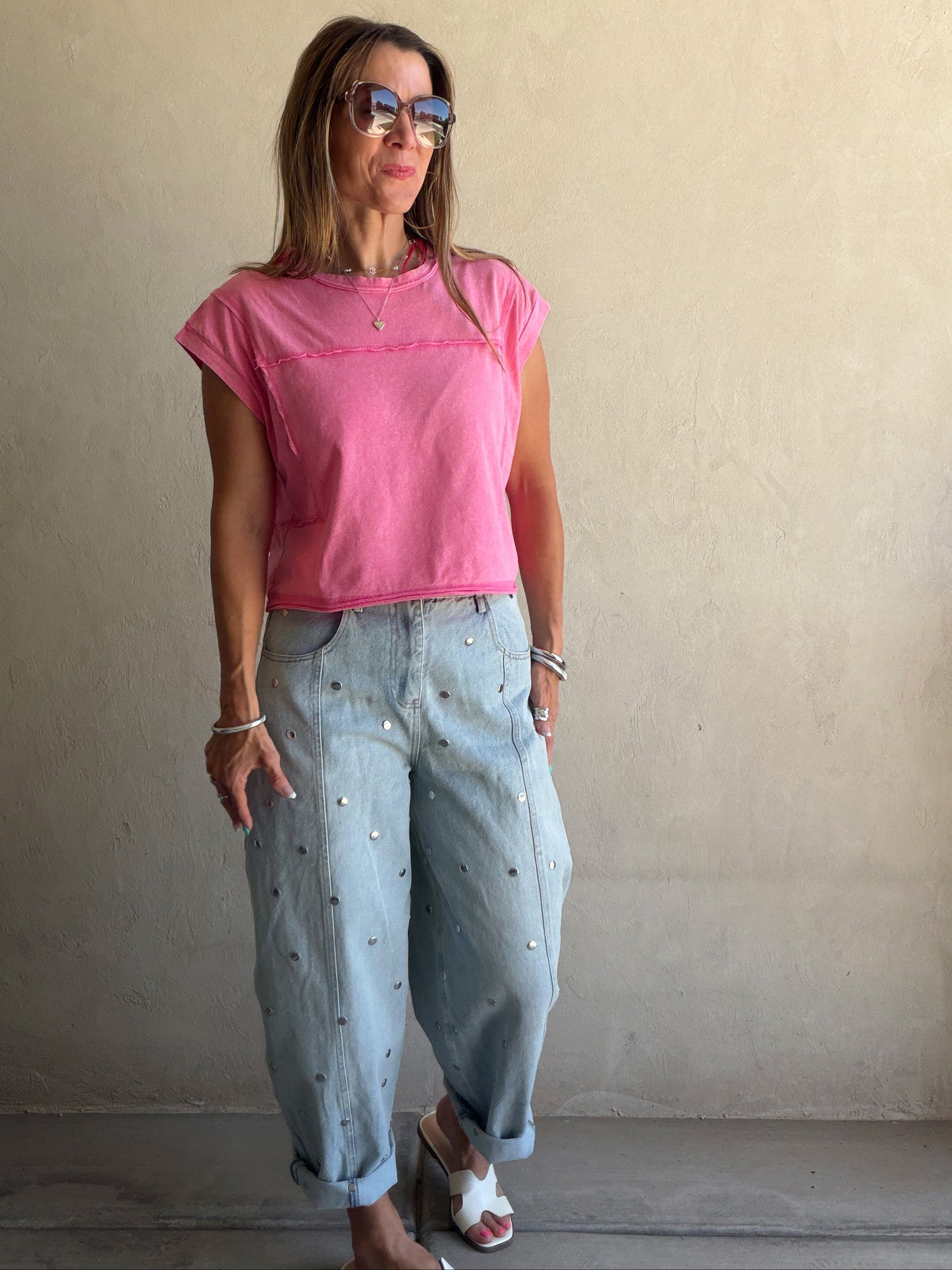 Emmie Top in Mineral Wash Pink