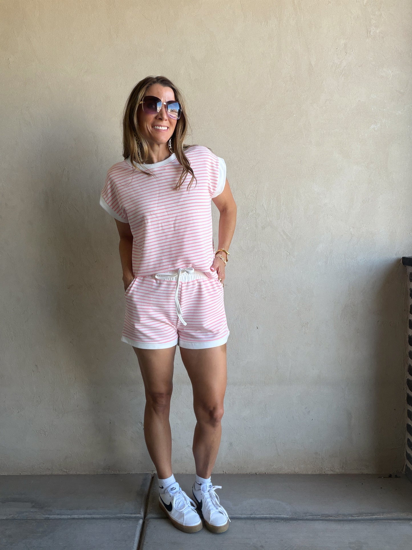 Gentry Striped Set in Pink