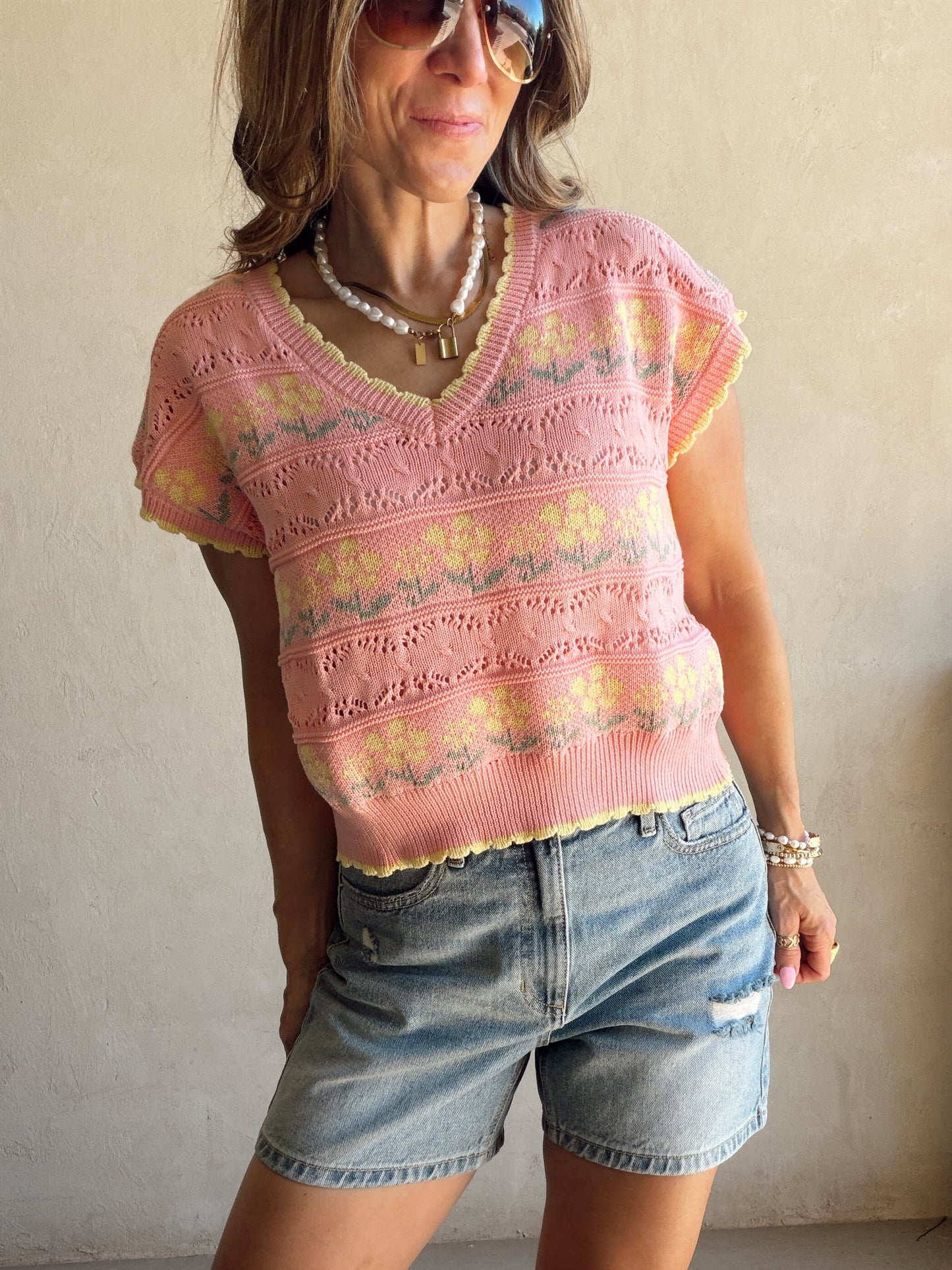 Kendall Floral Top in Pink Floral