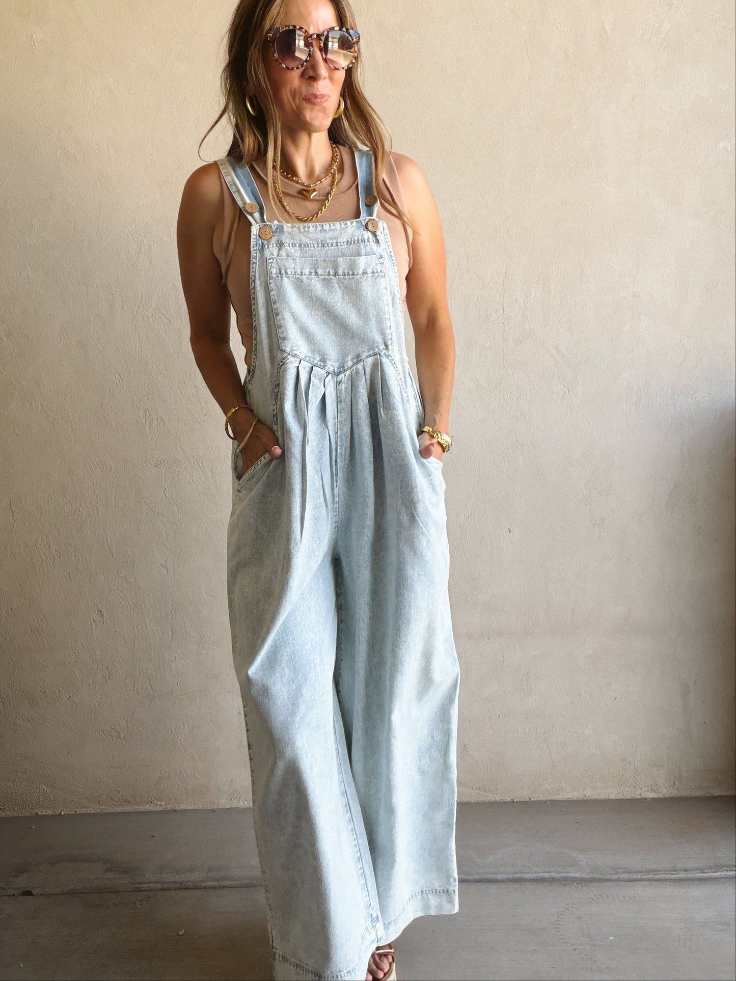 Jackie Overalls in Light Wash