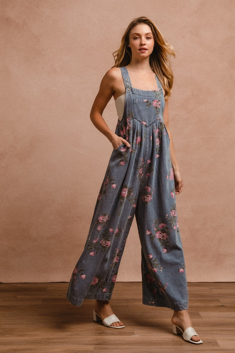 Bibi Floral Long Overalls