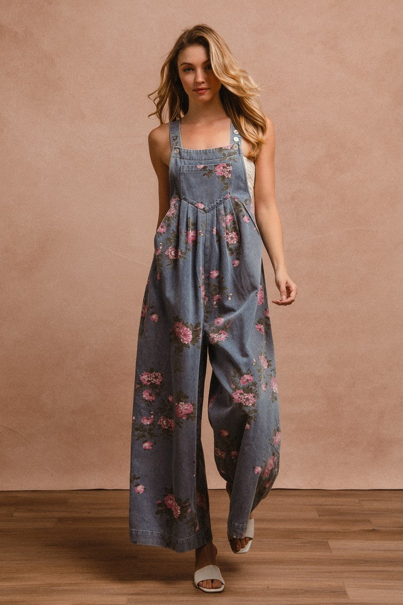 Bibi Floral Long Overalls