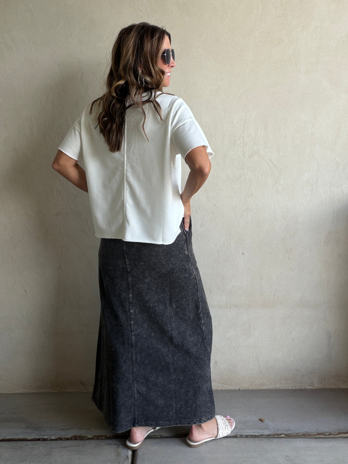 Corey Knit Skirt in Sunfade Black