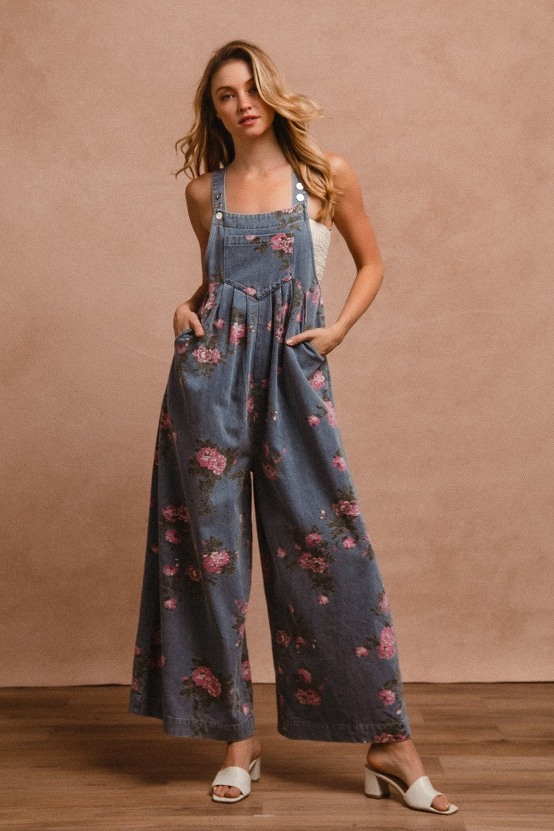 Bibi Floral Long Overalls