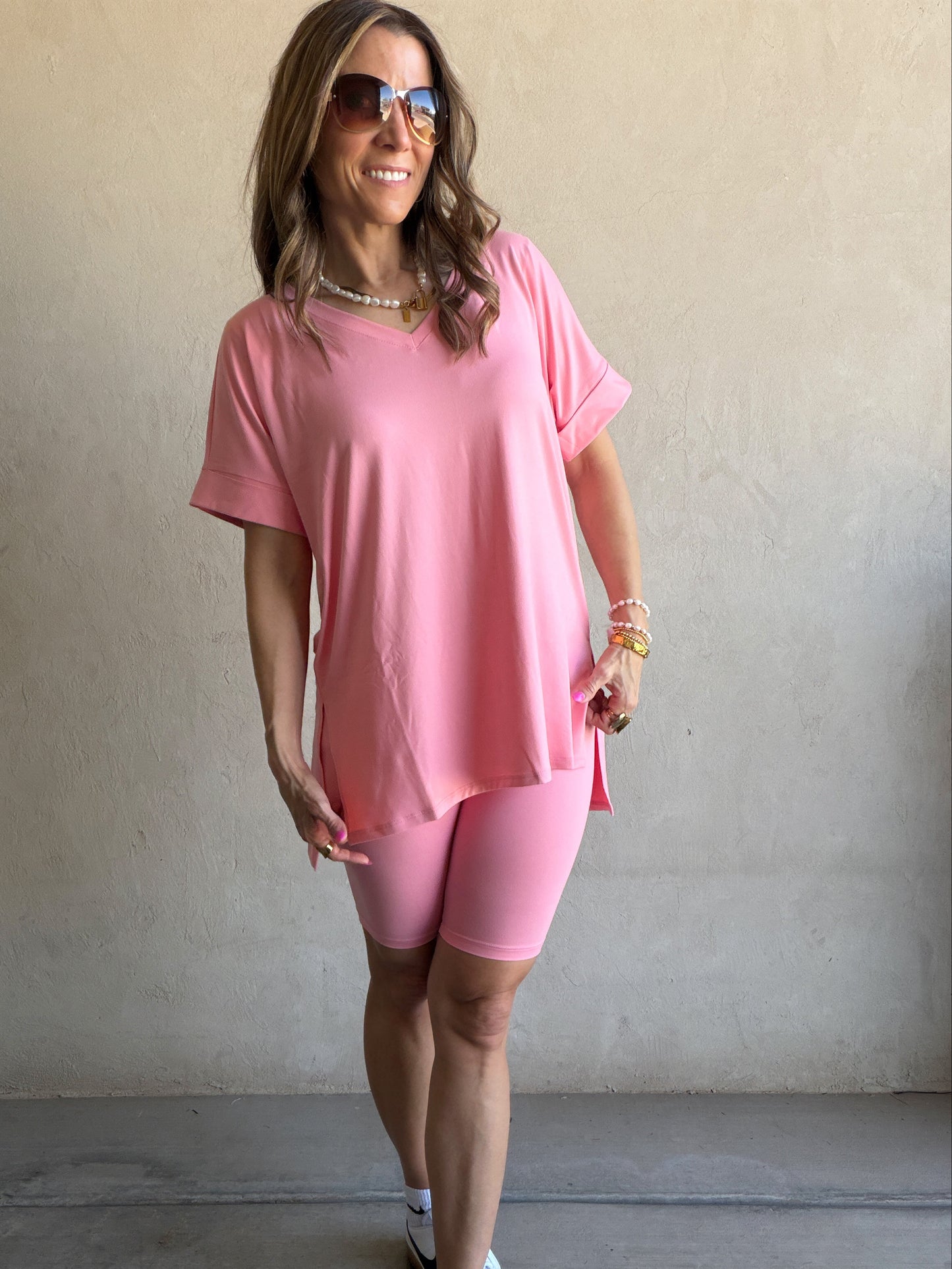 Jillian Heavenly Biker Set in Pink