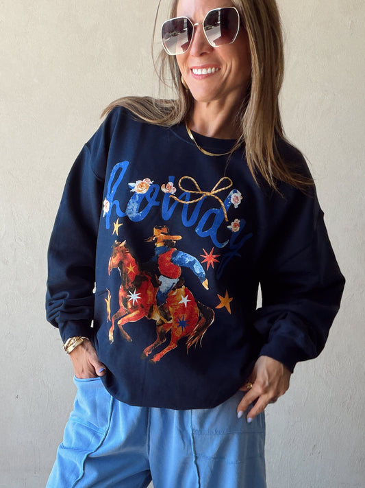 Howdy Sweatshirt in Navy