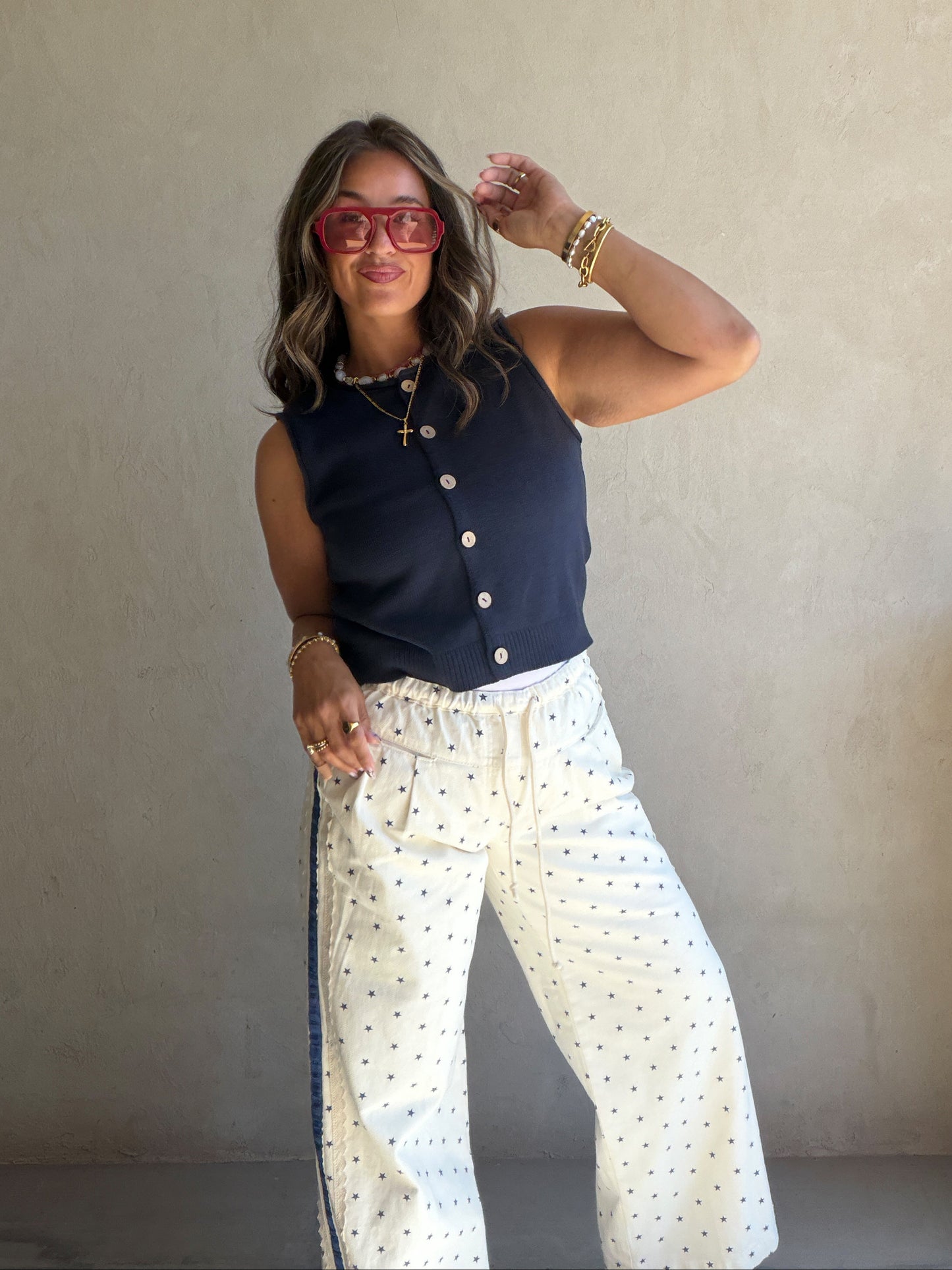 Alana Star Pants in Cream