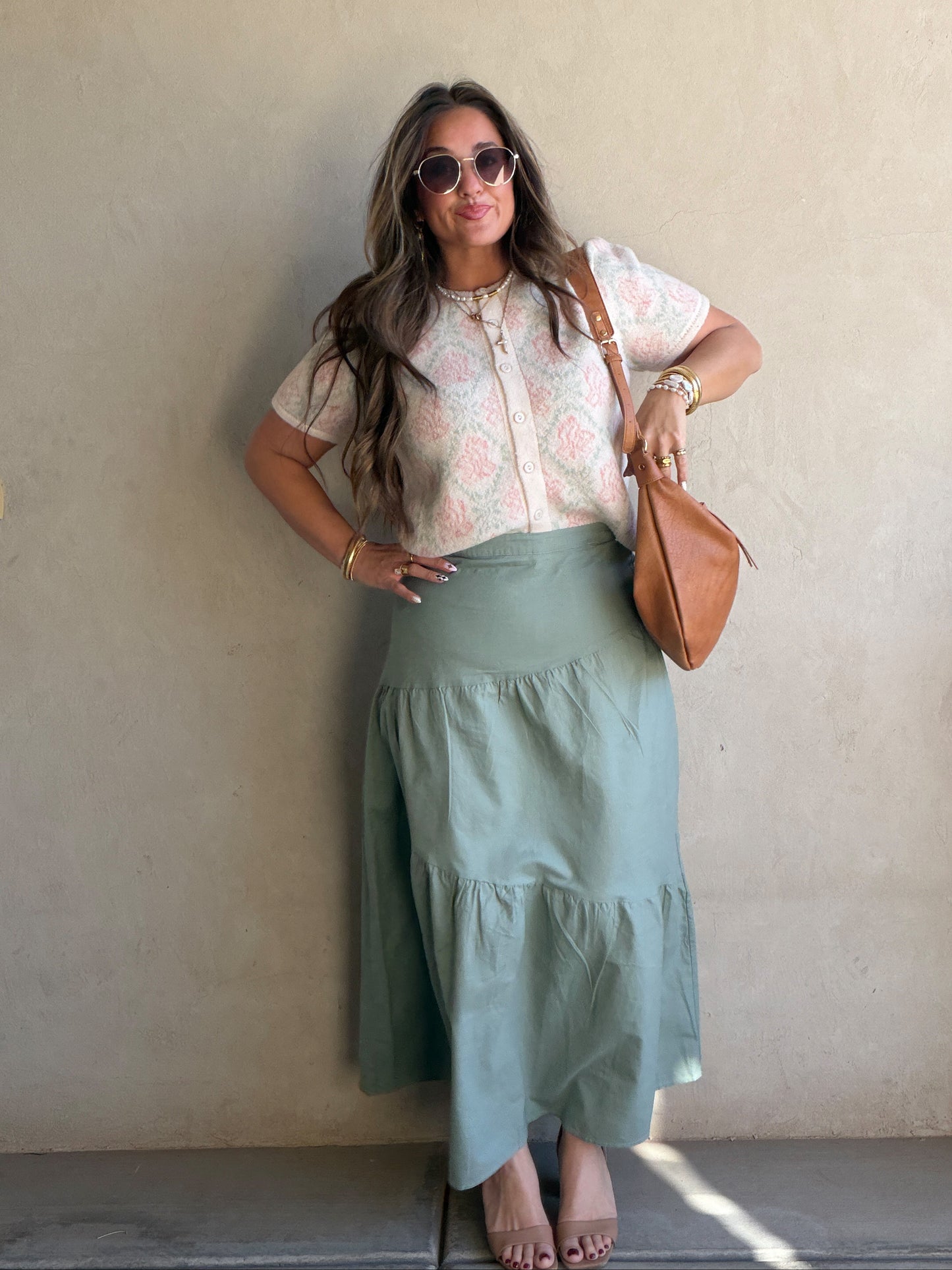 Shelby Tiered Skirt in Sage