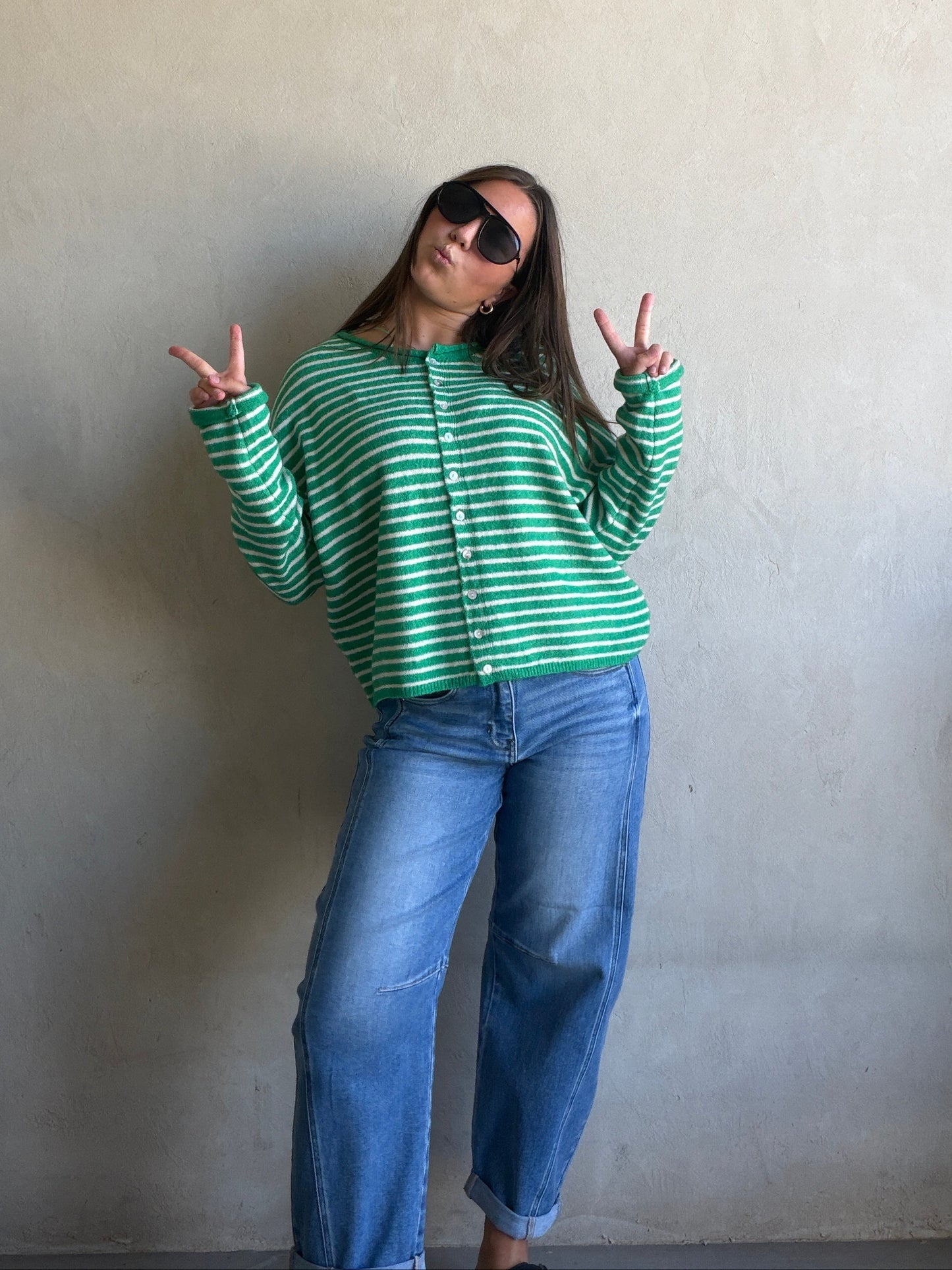 Bridget Cardigan in Kelly Green