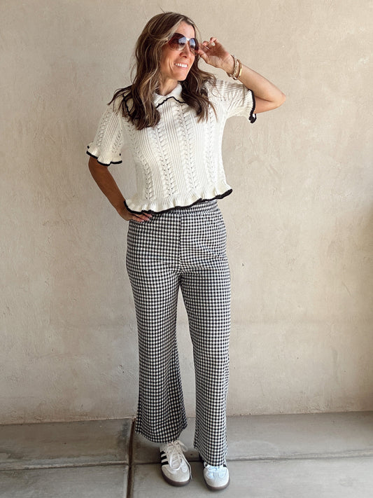 Darla Knit Sweater in Ivory and Black