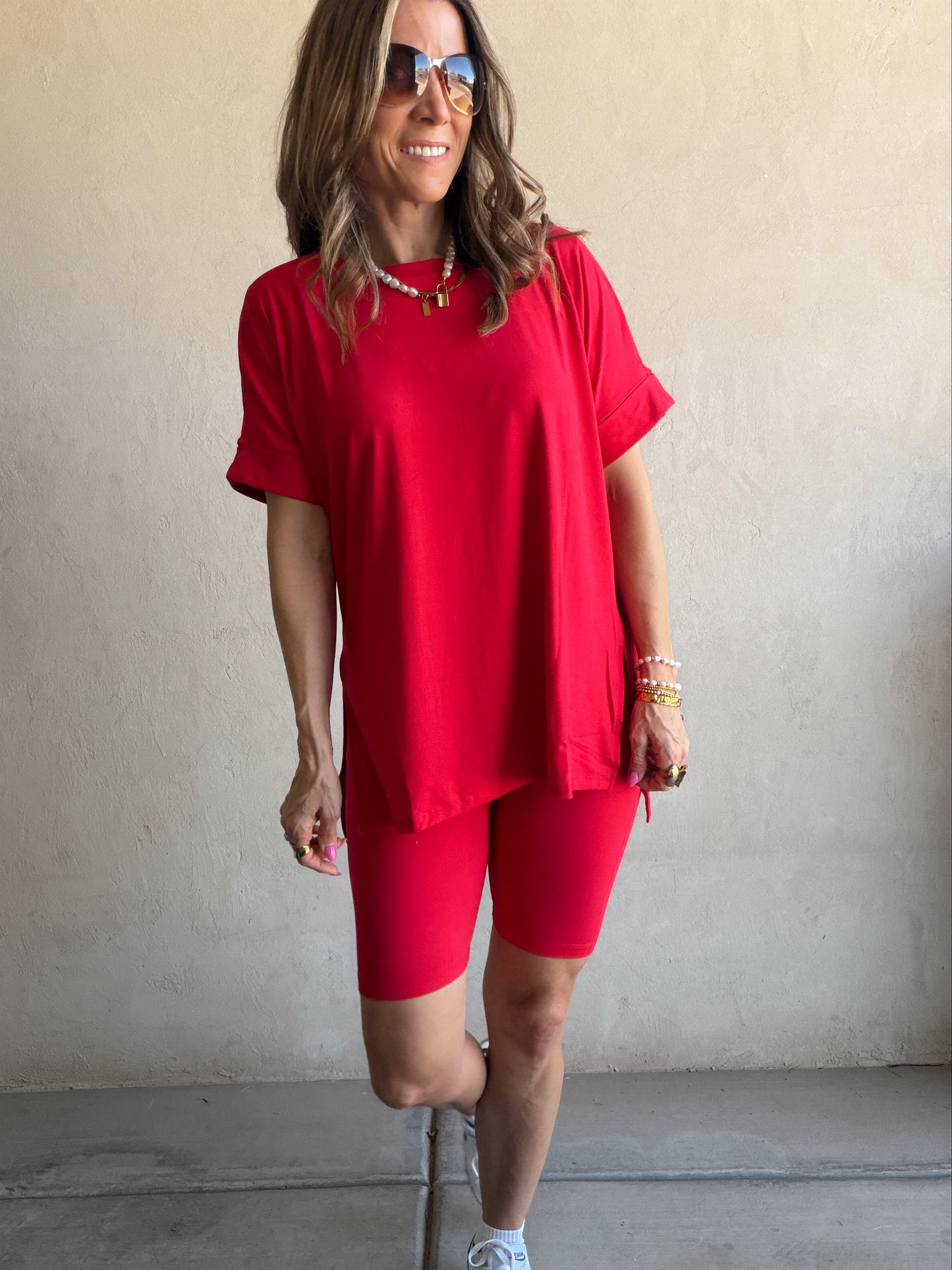 Jillian Heavenly Biker Set in Red