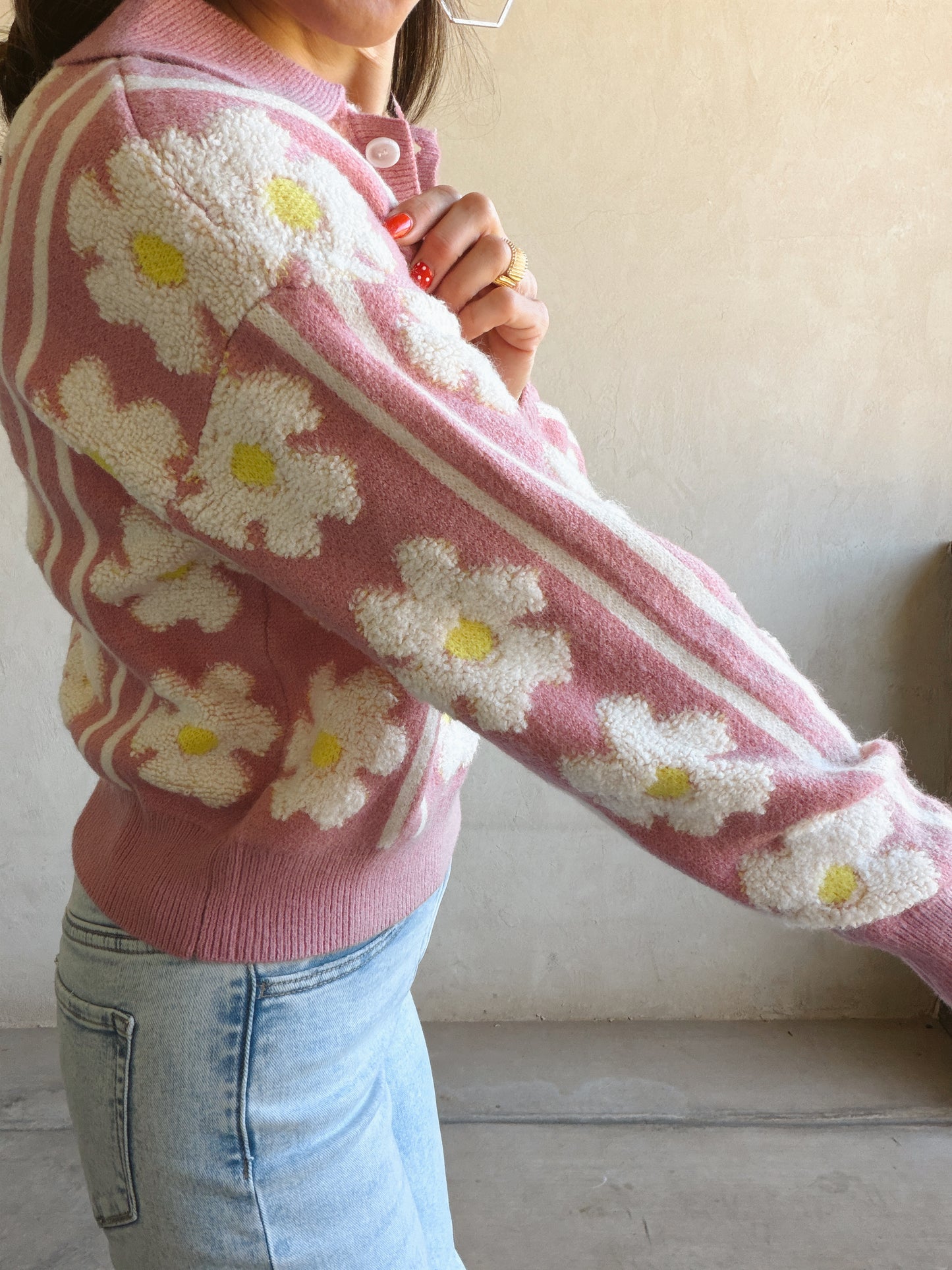 Shiloh Floral Sweater in Mauve