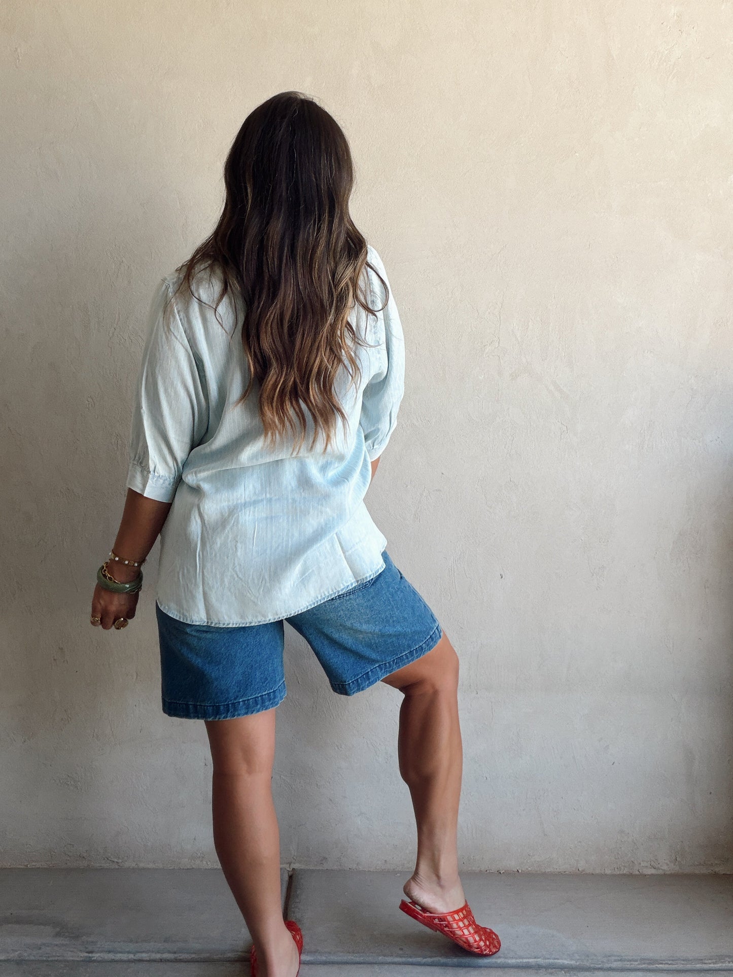 Hadley Tencel Top in Light Indigo