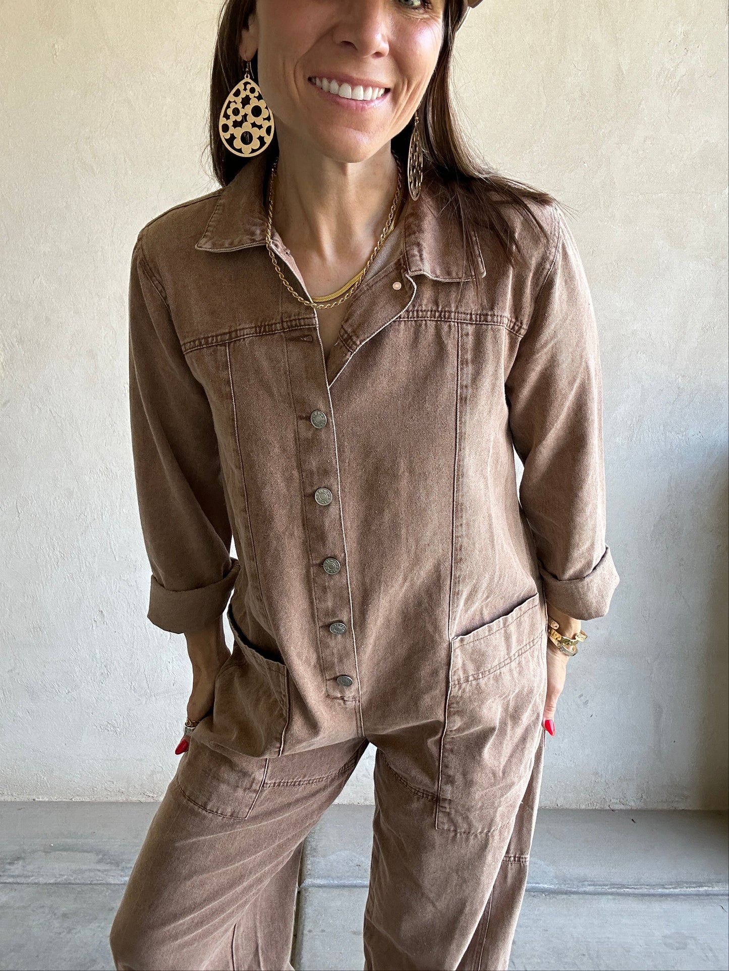 Janella Jumpsuit in Chocolate