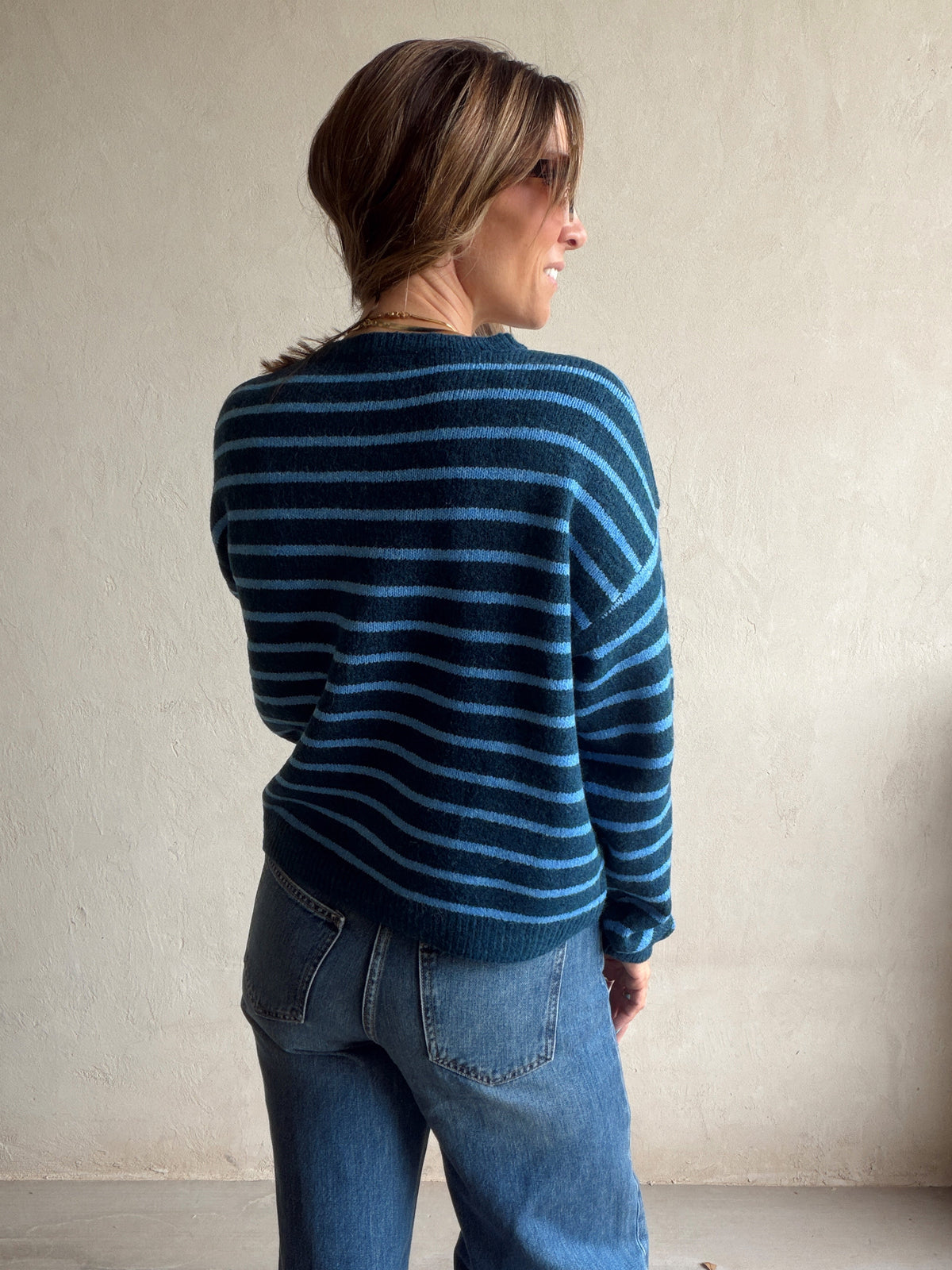 Jamie Striped Sweater in Blues