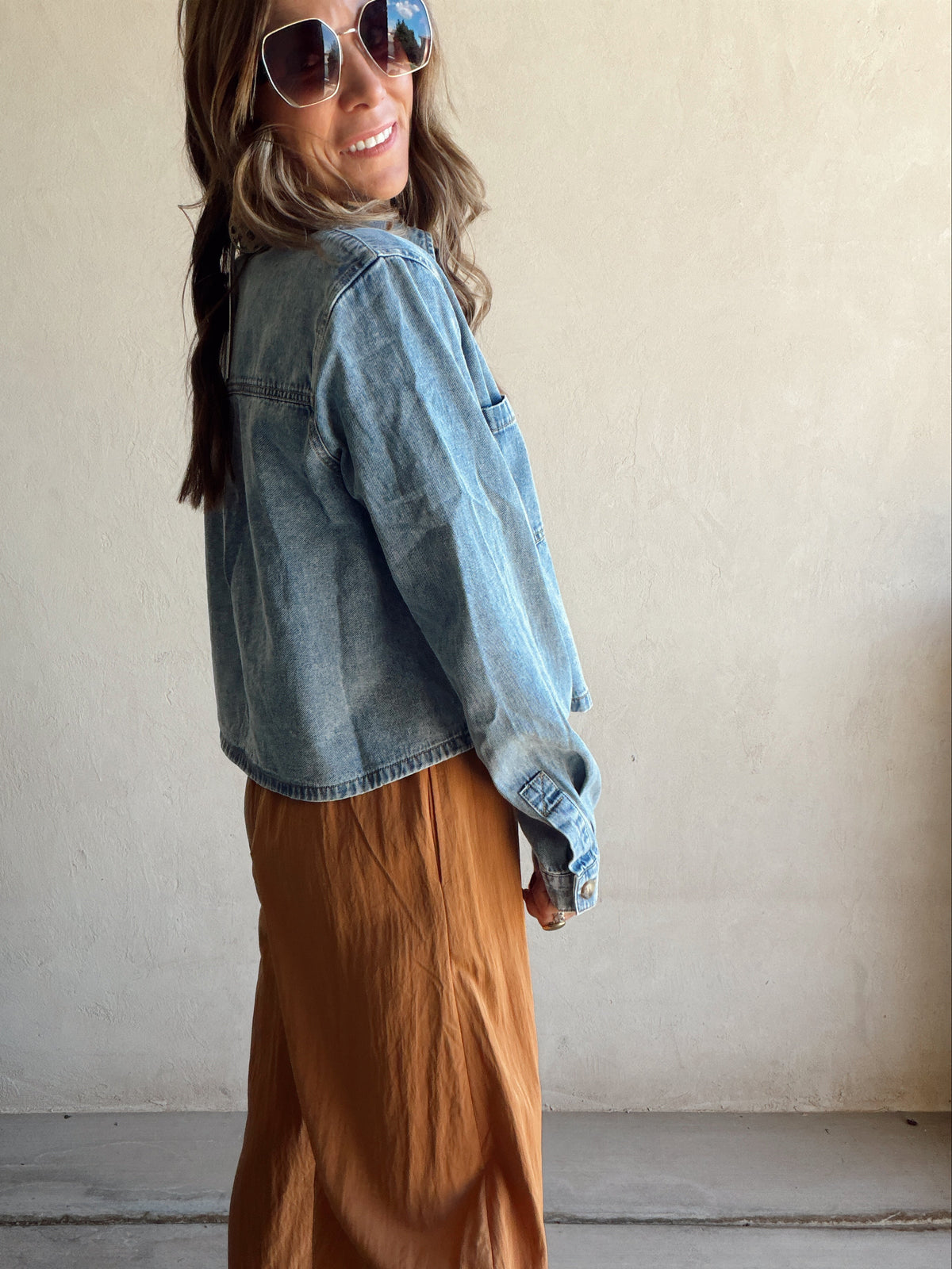 Trina Collared Denim Top