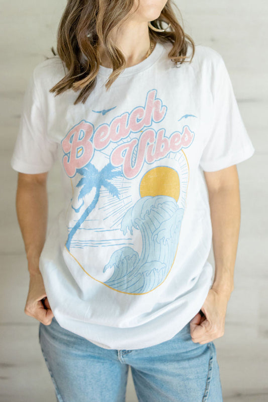 Beach Vibes Tee in White