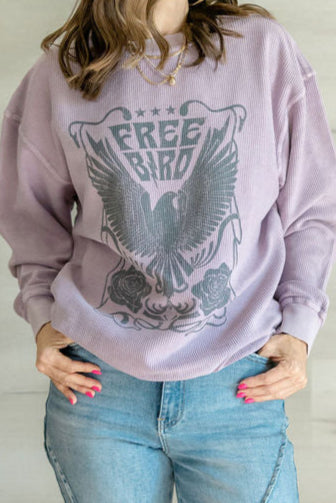 Vintage Free Bird Pullover in Lilac
