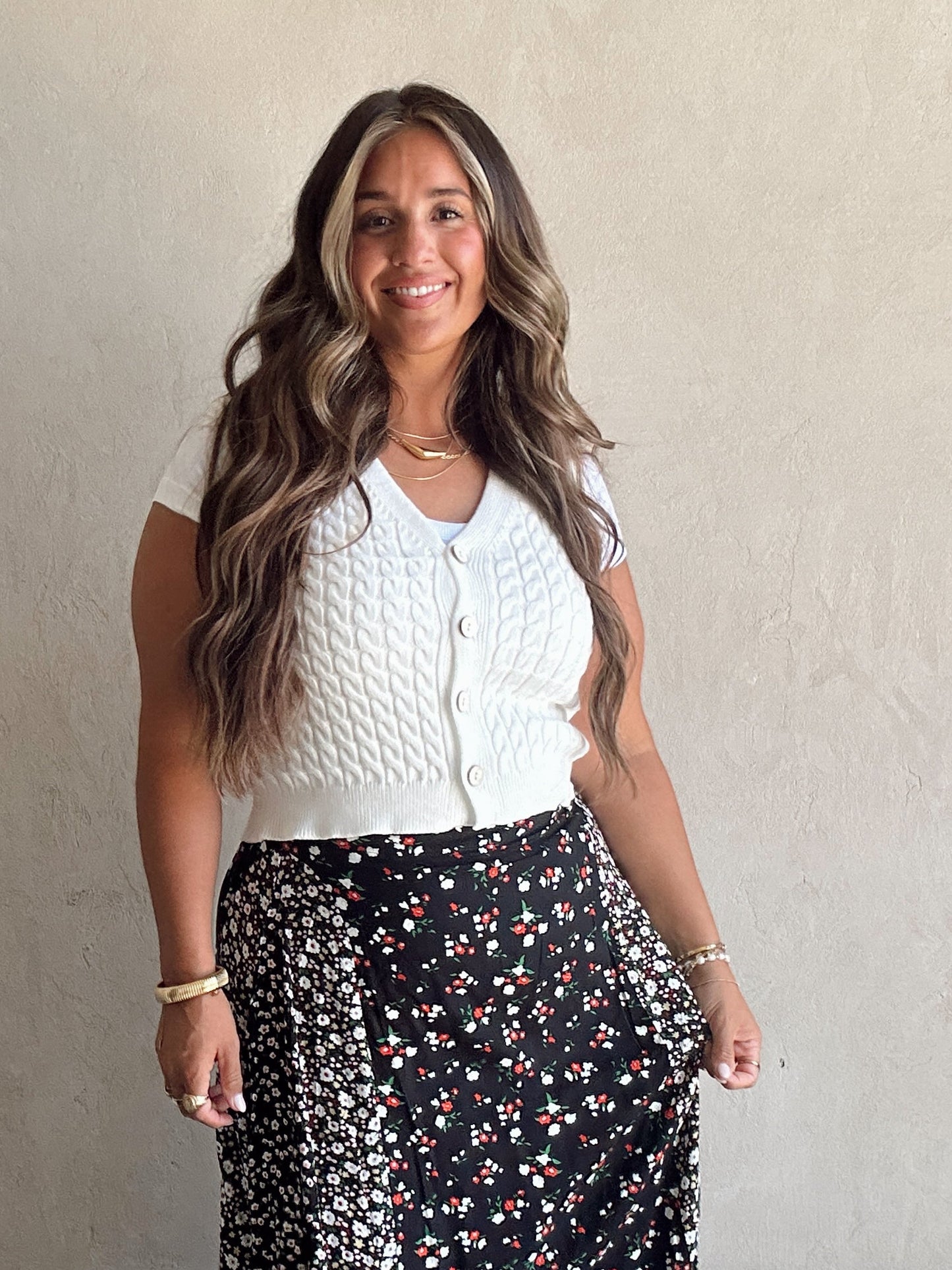 Capri V-Neck Vest in White