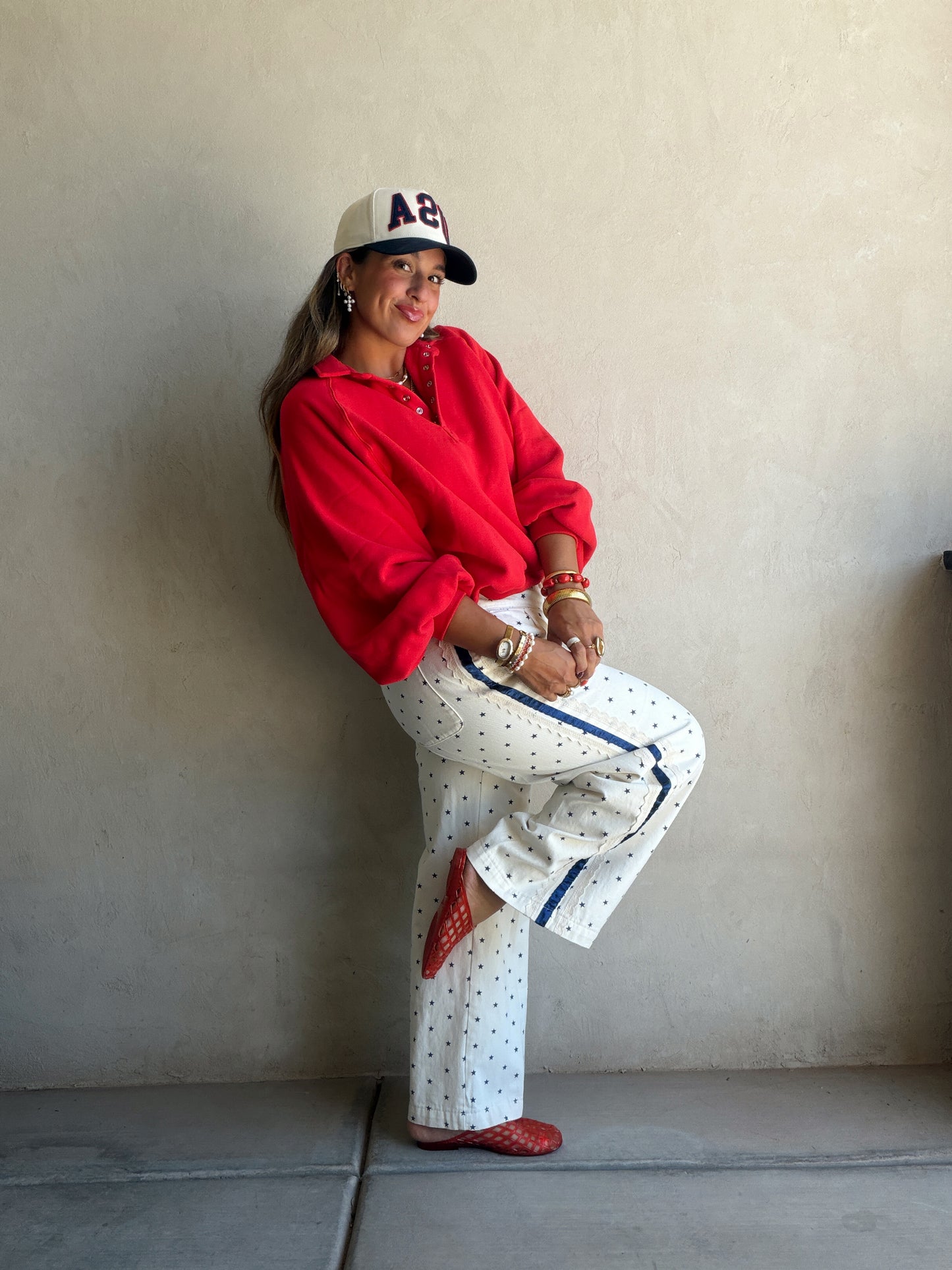 Kaylani Sweatshirt in Red