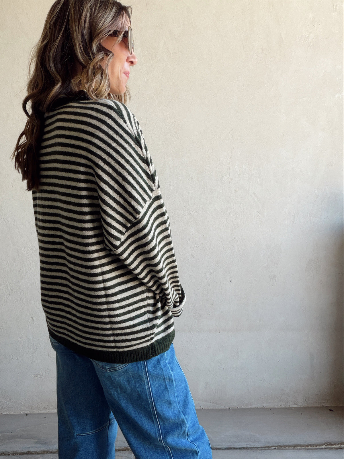 Hanna Henley Sweater in Olive