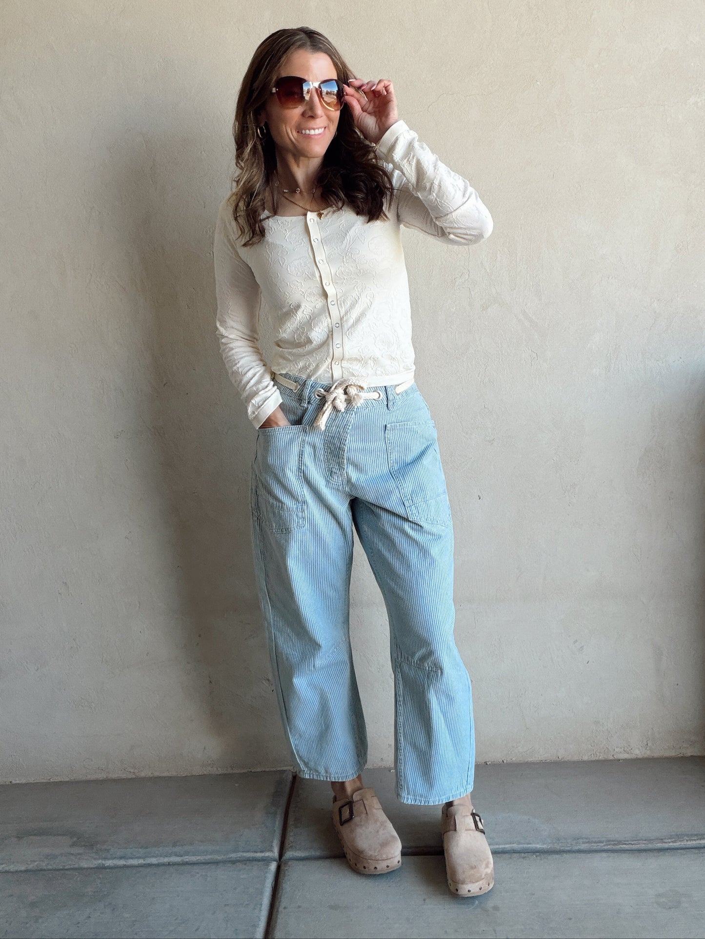 Georgia Striped Barrel Drawstring Pants