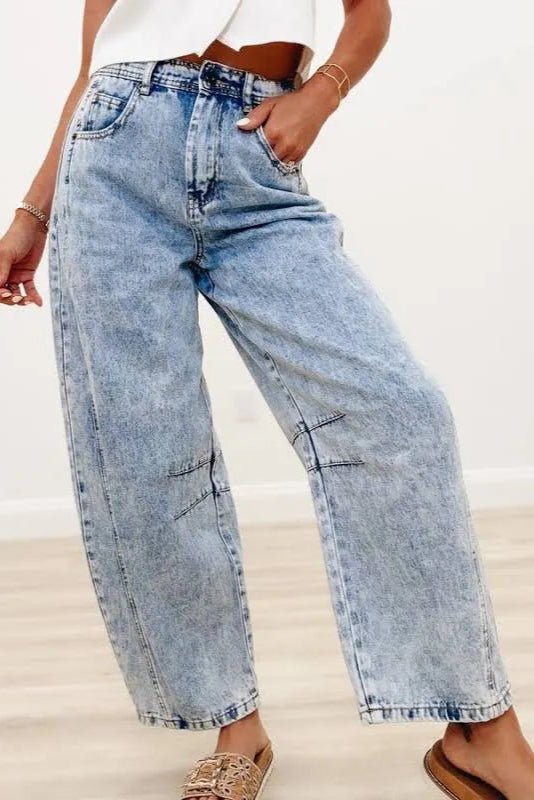 Annika barrel Jeans in Acid Wash