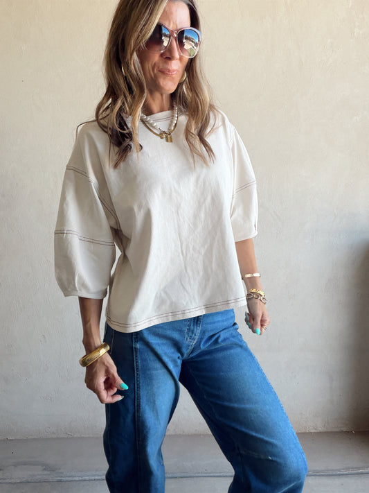 Jenelle Top in Sand Beige