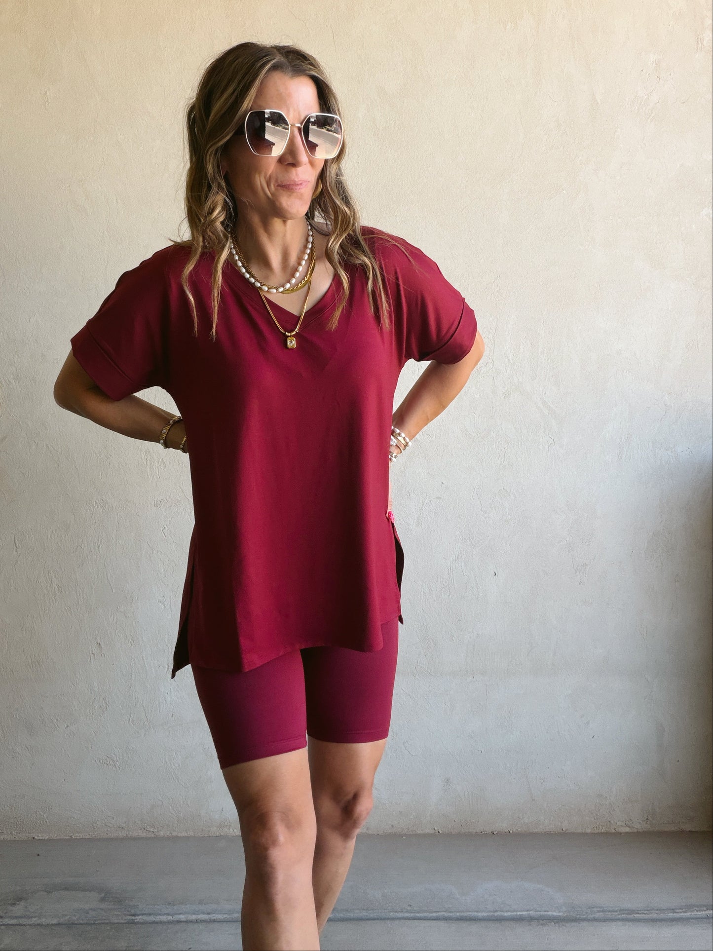 Jillian Heavenly Biker Set in Cabernet