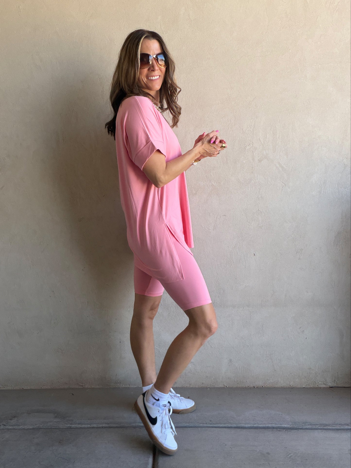 Jillian Heavenly Biker Set in Pink