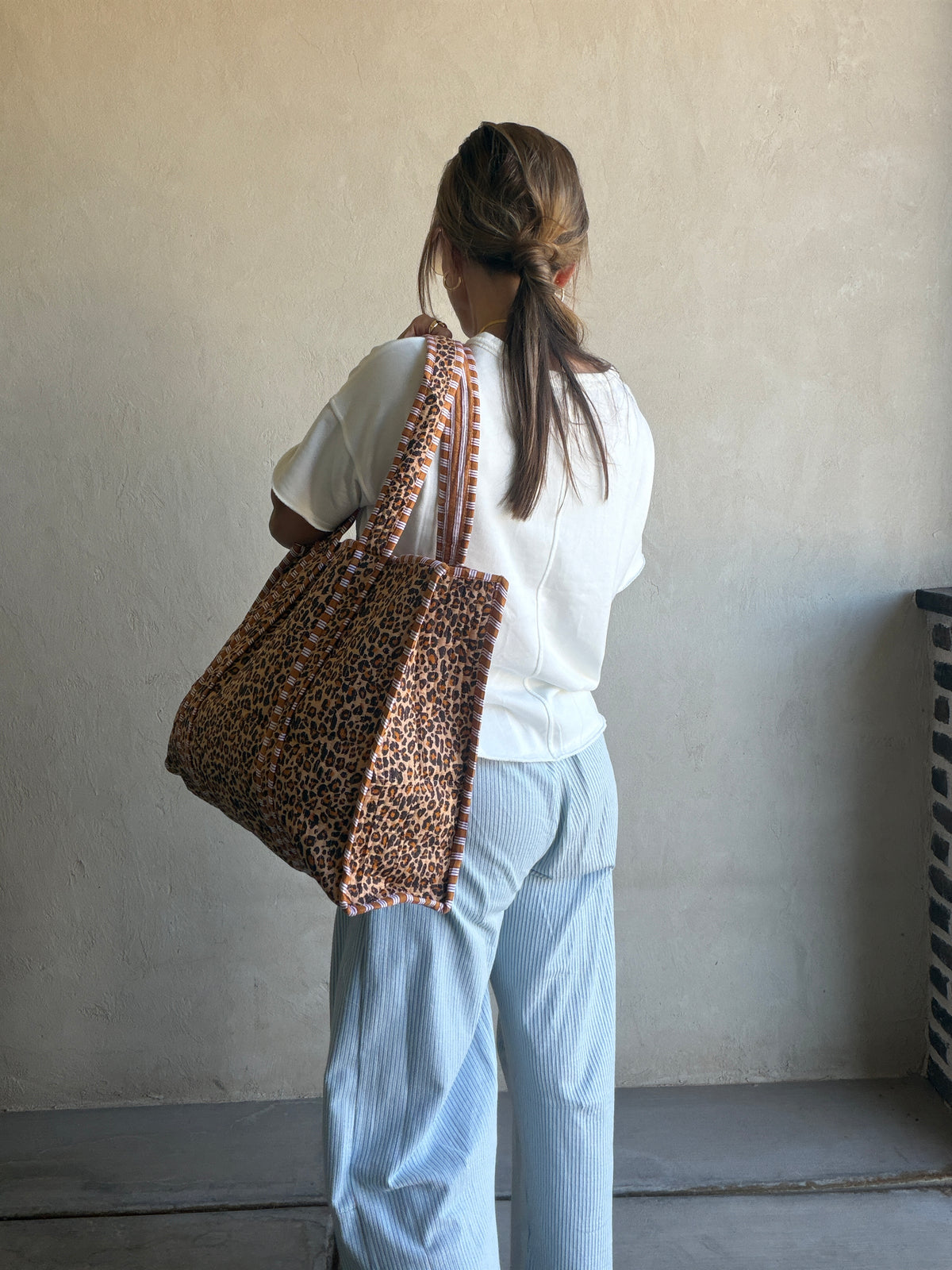 Mindee Quilted Bag – Cheetah Print