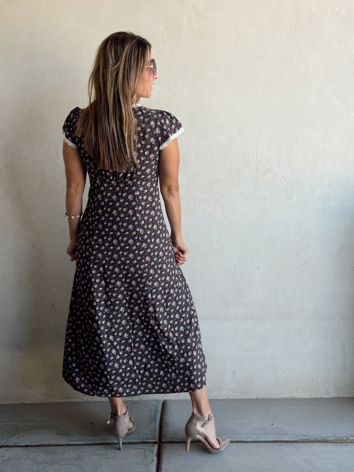 April Dress in Black Floral