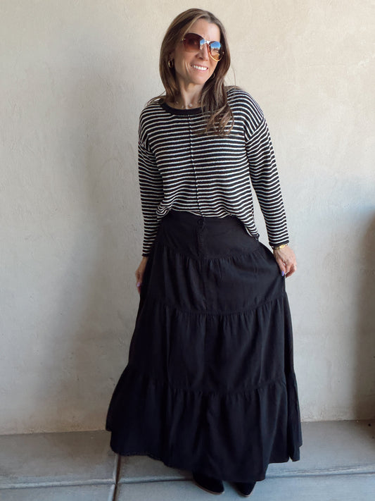 Bella Tiered Skirt in Black