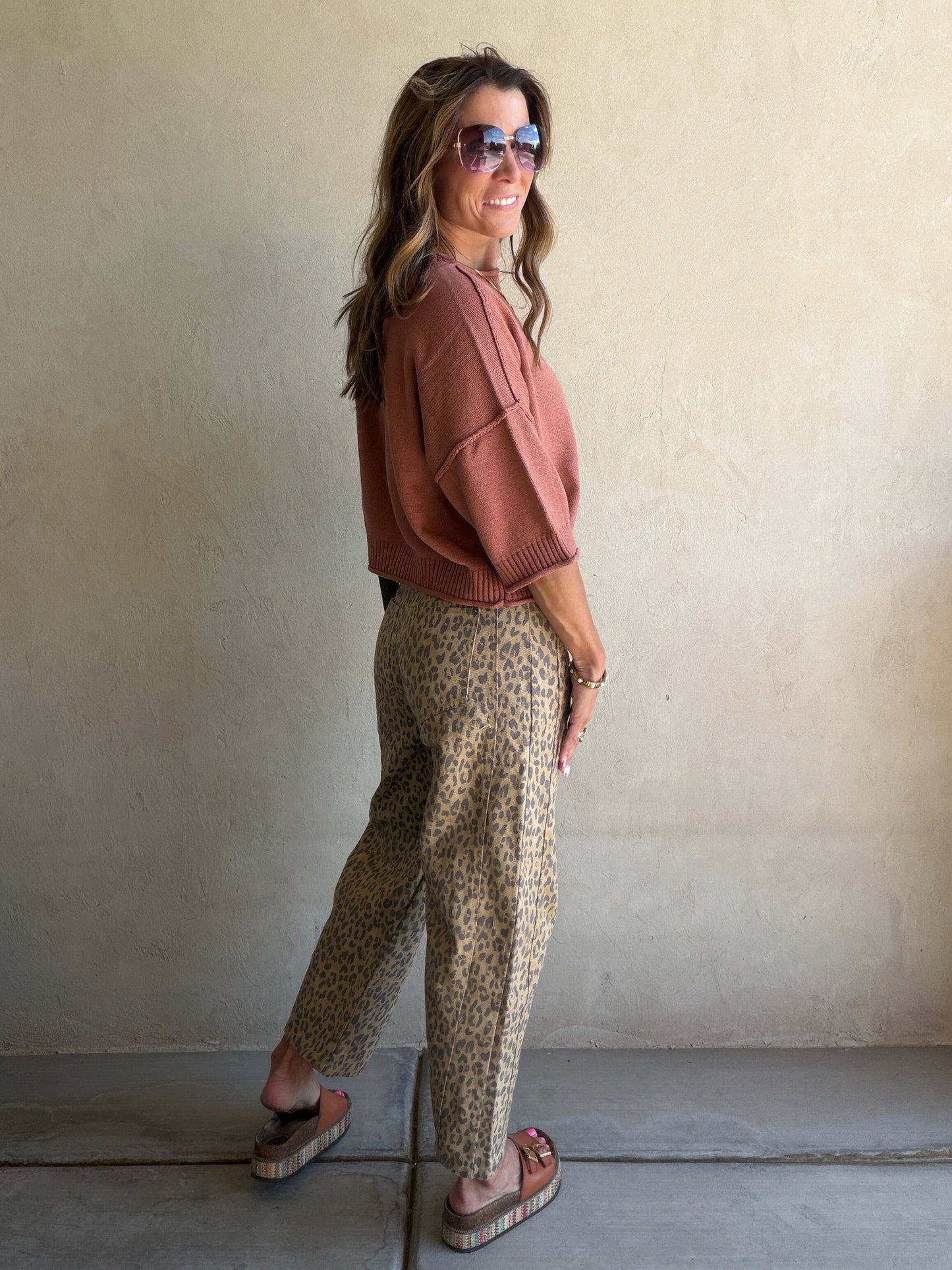 Becca Leopard Barrel Pants